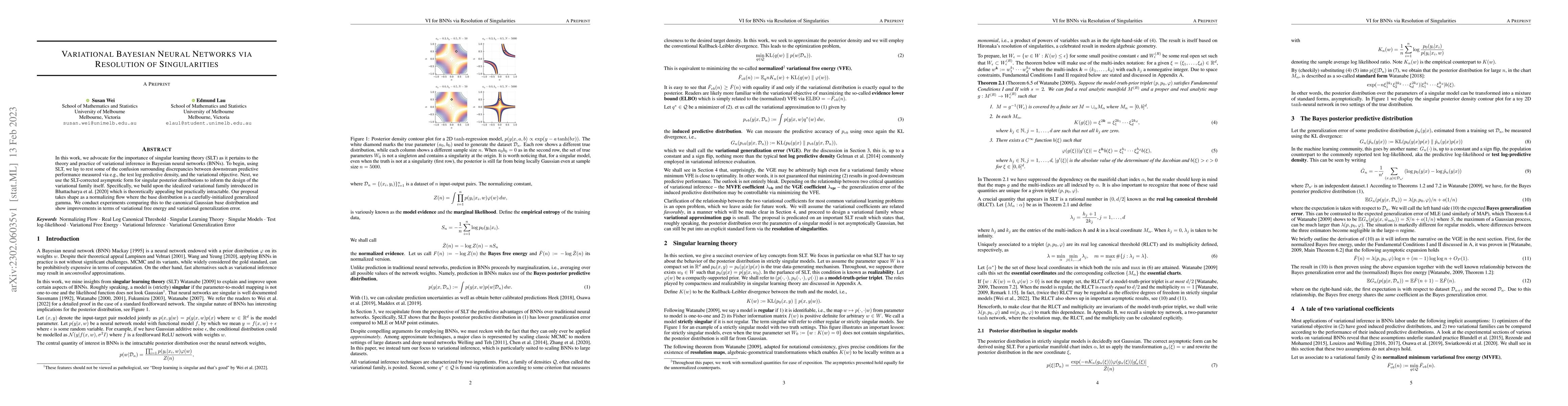 Thumbnail for Variational Bayesian Neural Networks via Resolution of Singularities