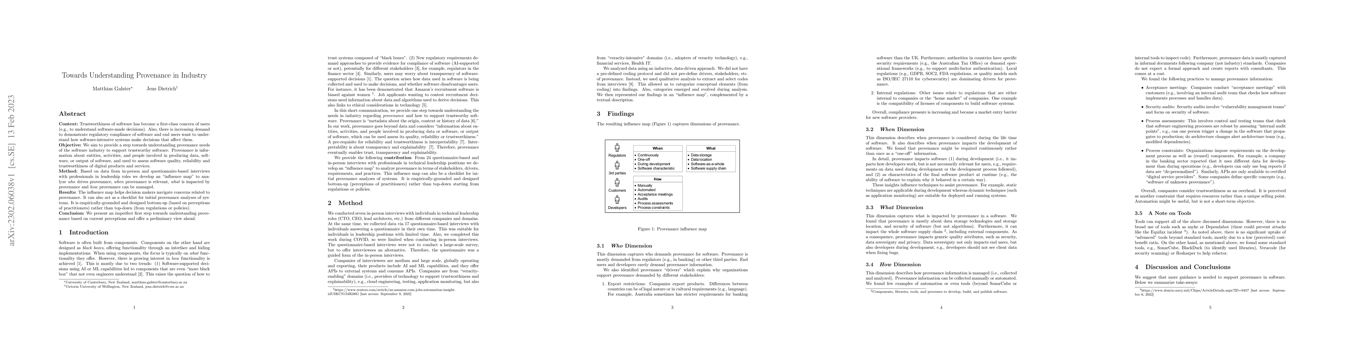Thumbnail for Towards Understanding Provenance in Industry
