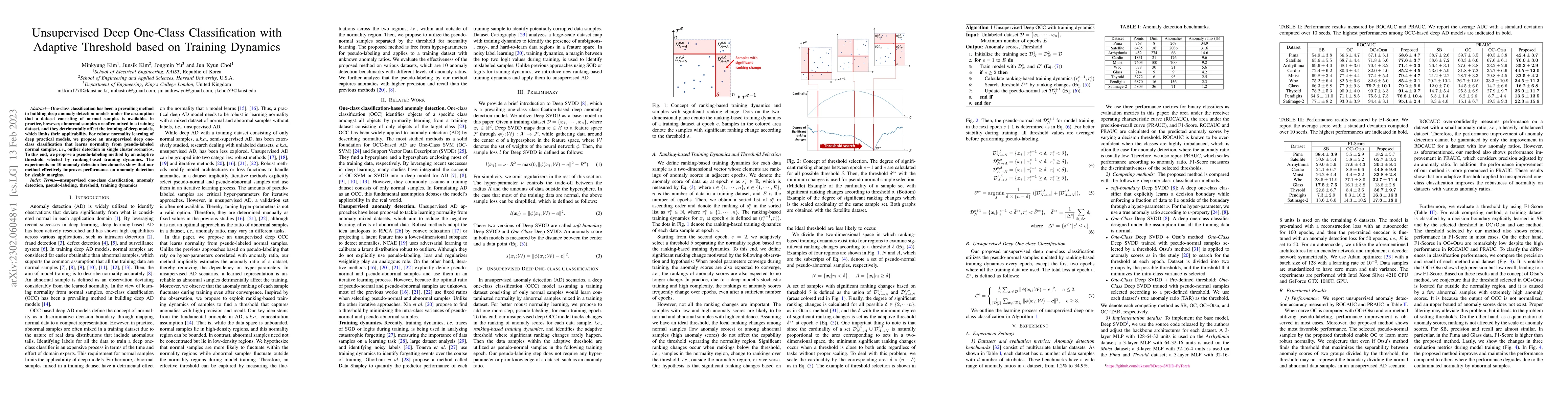 Thumbnail for Unsupervised Deep One-Class Classification with Adaptive Threshold based
  on Training Dynamics