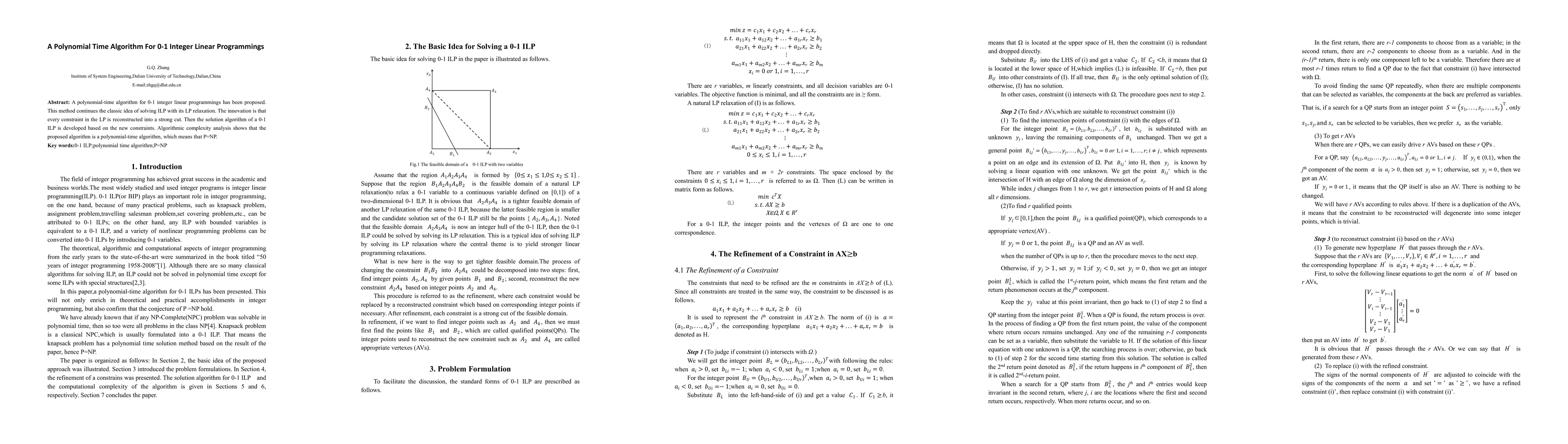 Thumbnail for A Polynomial Time Algorithm For 0-1 Integer Linear Programmings