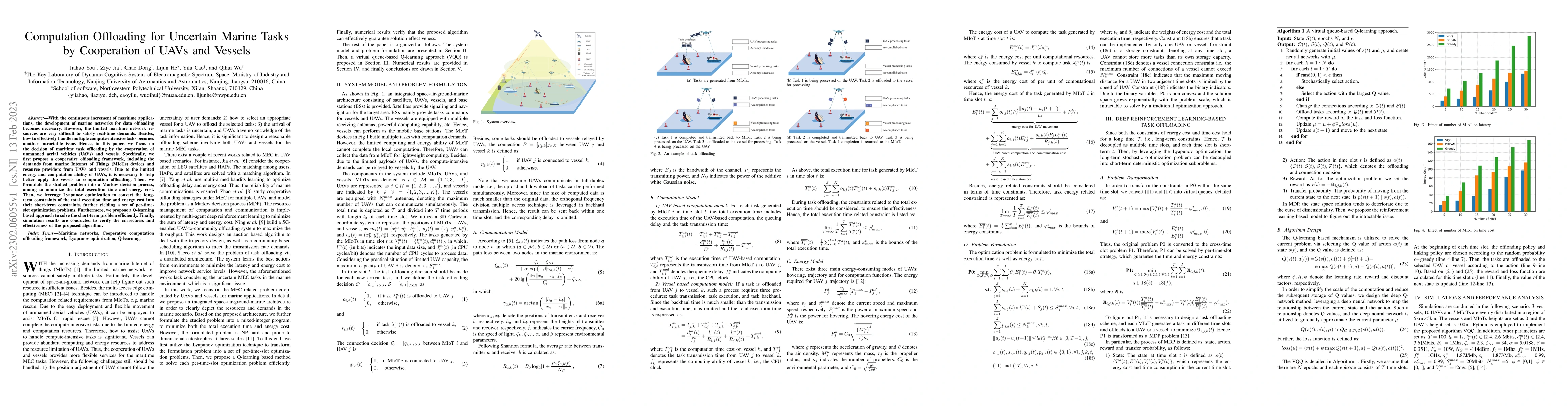 Thumbnail for Computation Offloading for Uncertain Marine Tasks by Cooperation of UAVs
  and Vessels