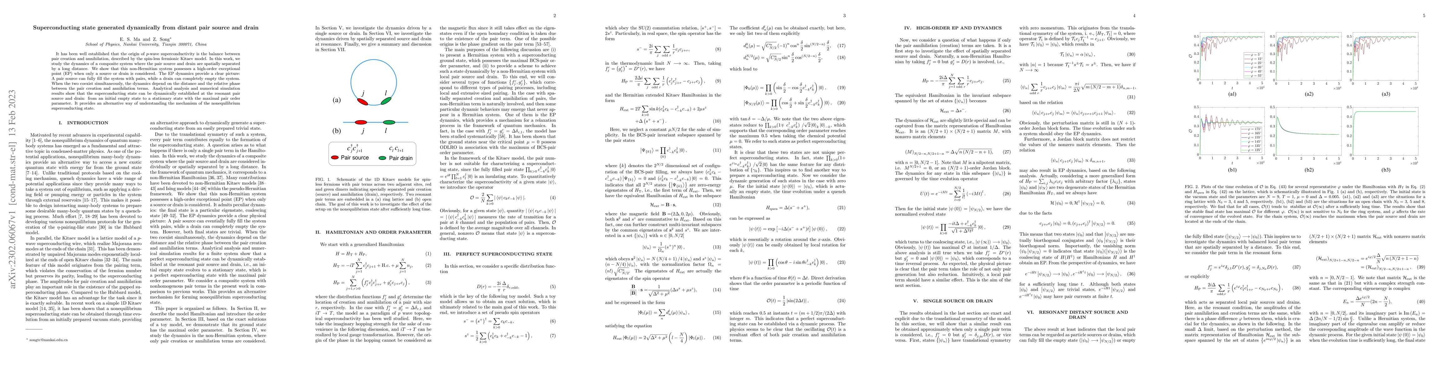 Thumbnail for Superconducting state generated dynamically from distant pair source and
  drain