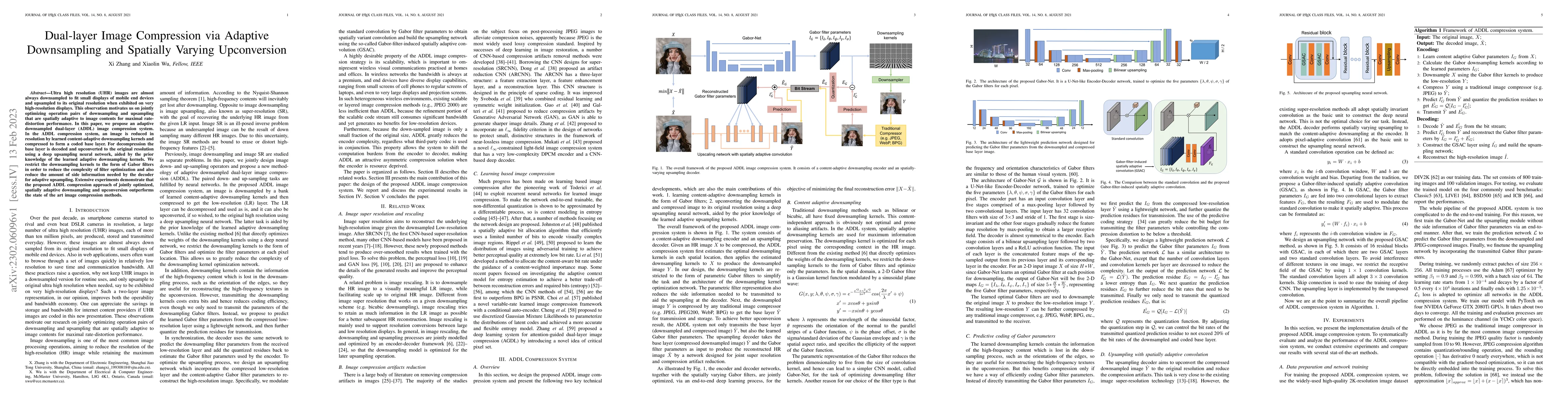 Thumbnail for Dual-layer Image Compression via Adaptive Downsampling and Spatially
  Varying Upconversion