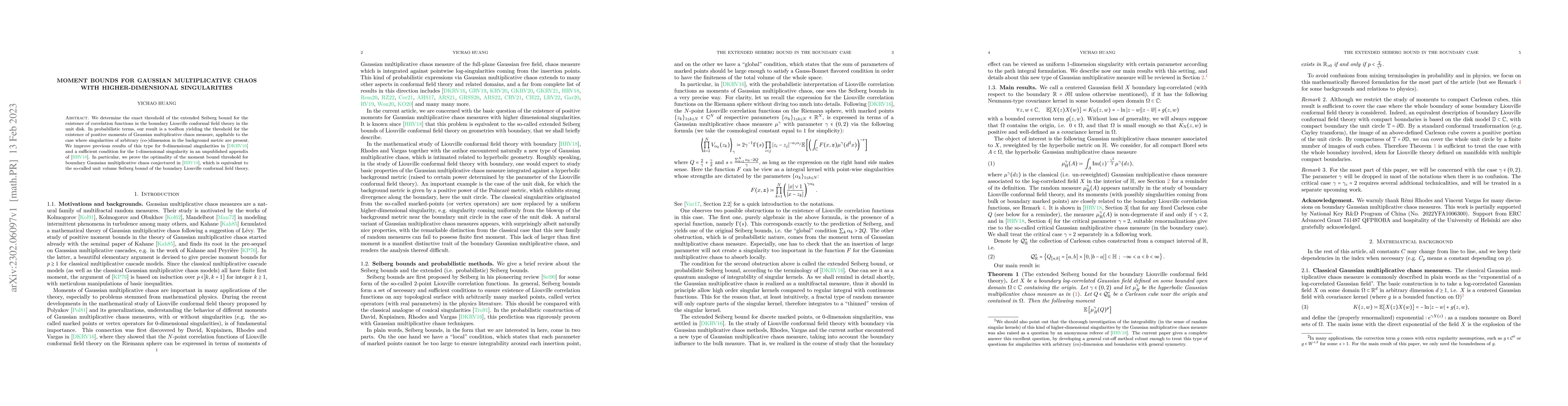 Thumbnail for Moment bounds for Gaussian multiplicative chaos with higher-dimensional
  singularities