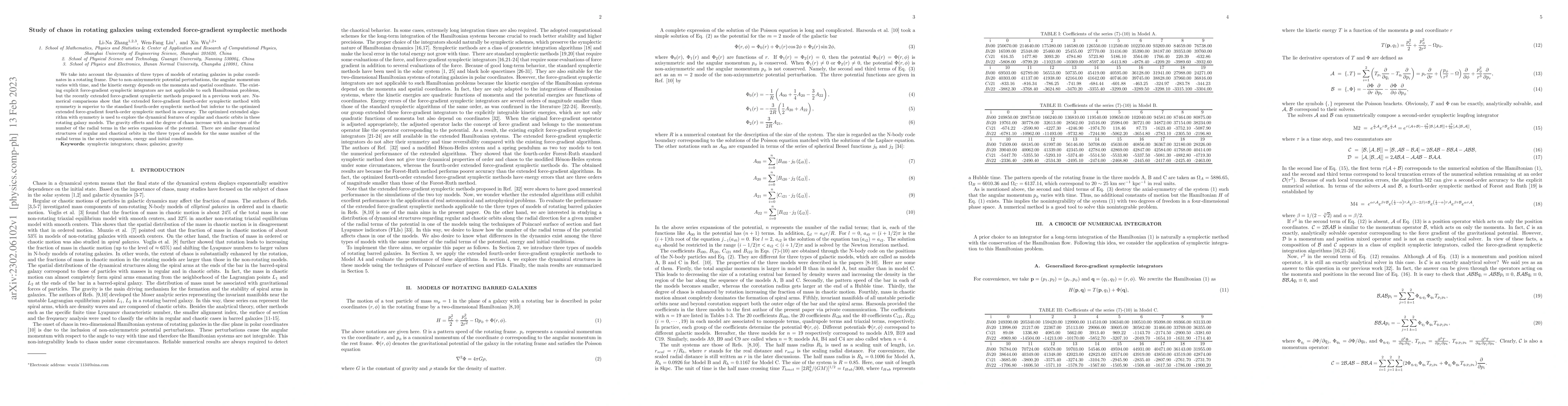 Thumbnail for Study of chaos in rotating galaxies using extended force-gradient
  symplectic methods