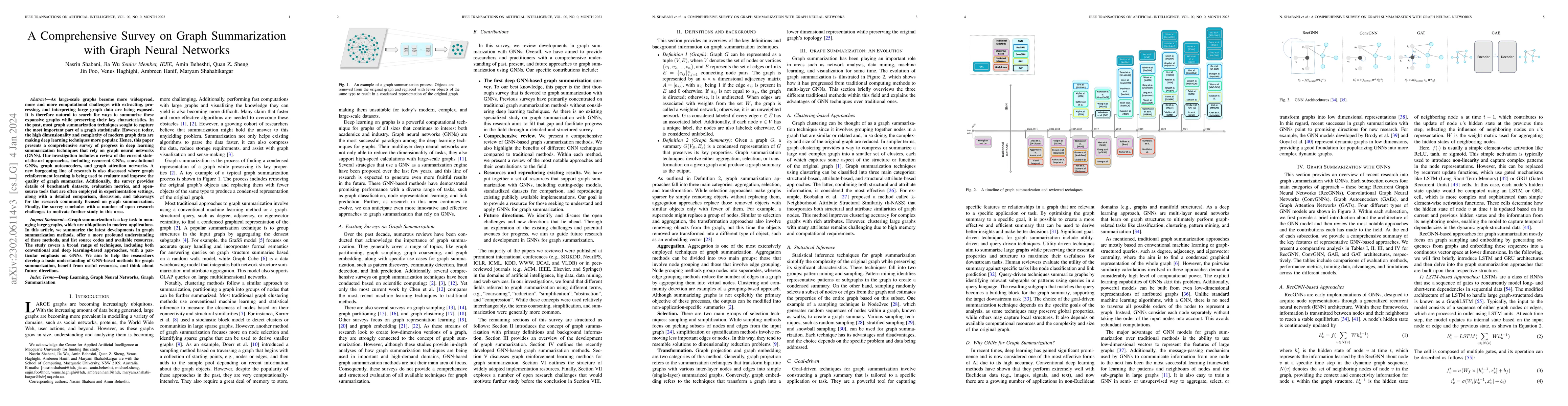Thumbnail for A Comprehensive Survey on Graph Summarization with Graph Neural Networks