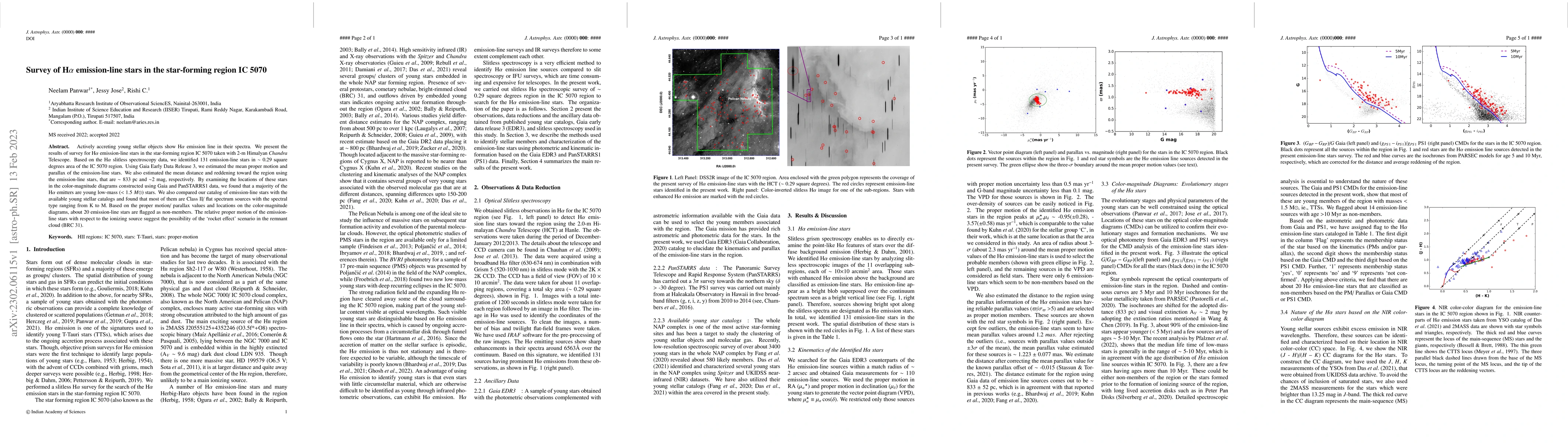 Thumbnail for Survey of H{\alpha} emission-line stars in the star-forming region IC
  5070