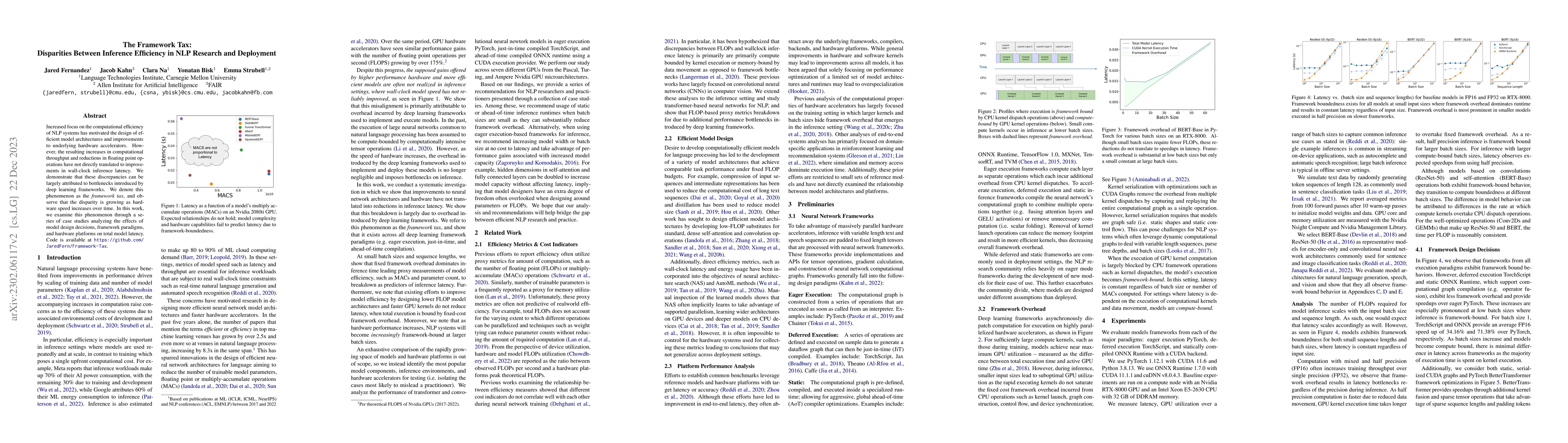 Thumbnail for The Framework Tax: Disparities Between Inference Efficiency in NLP
  Research and Deployment