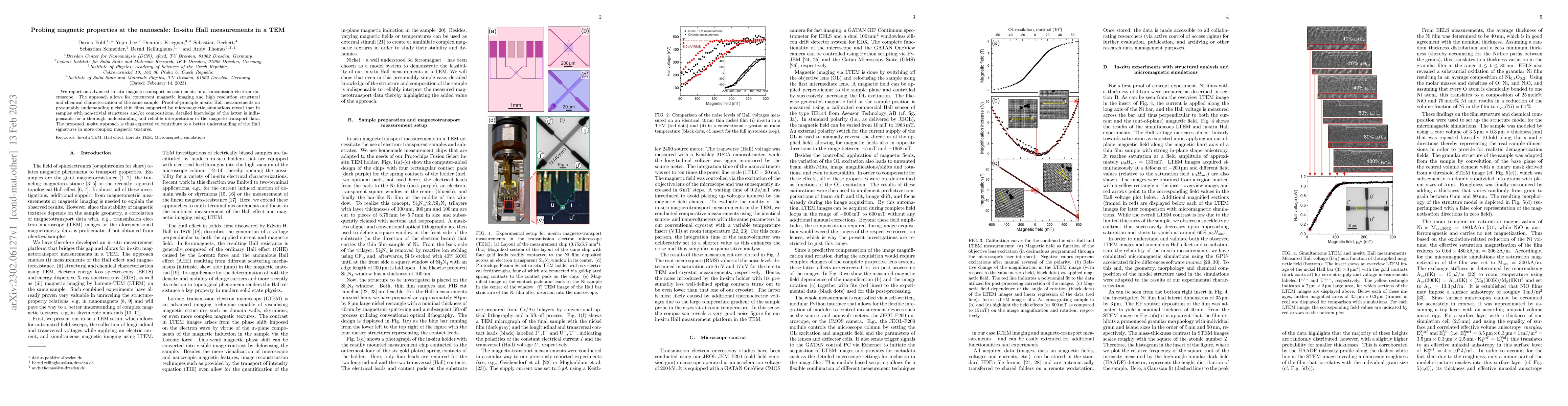 Thumbnail for Probing magnetic properties at the nanoscale: In-situ Hall measurements
  in a TEM