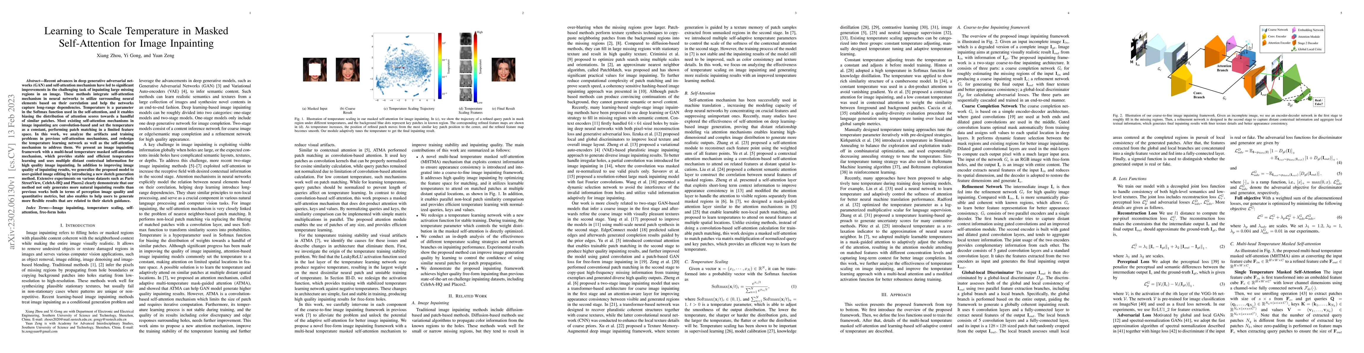 Thumbnail for Learning to Scale Temperature in Masked Self-Attention for Image
  Inpainting