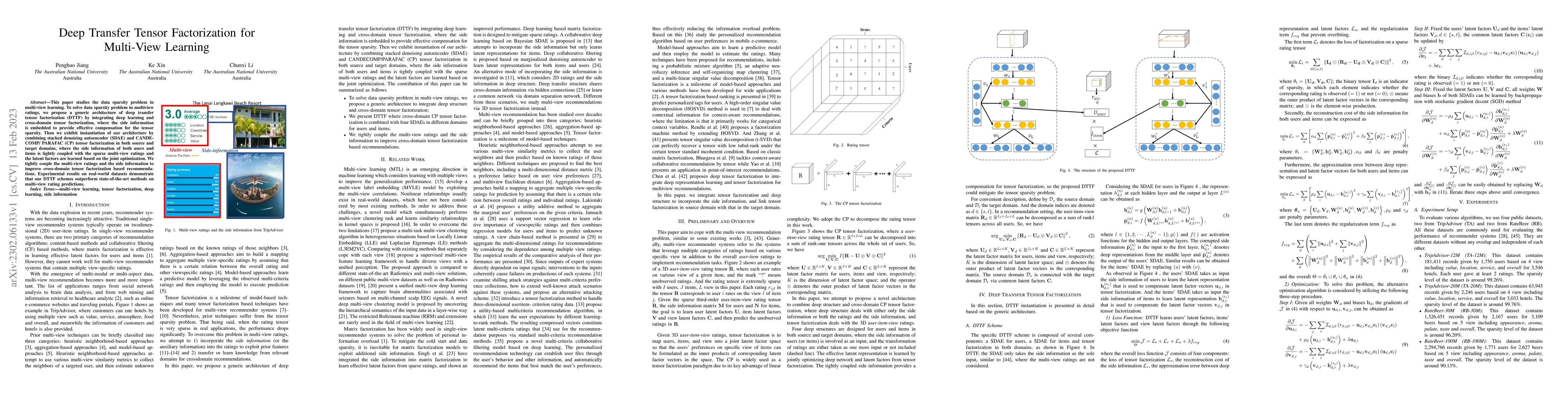 Thumbnail for Deep Transfer Tensor Factorization for Multi-View Learning
