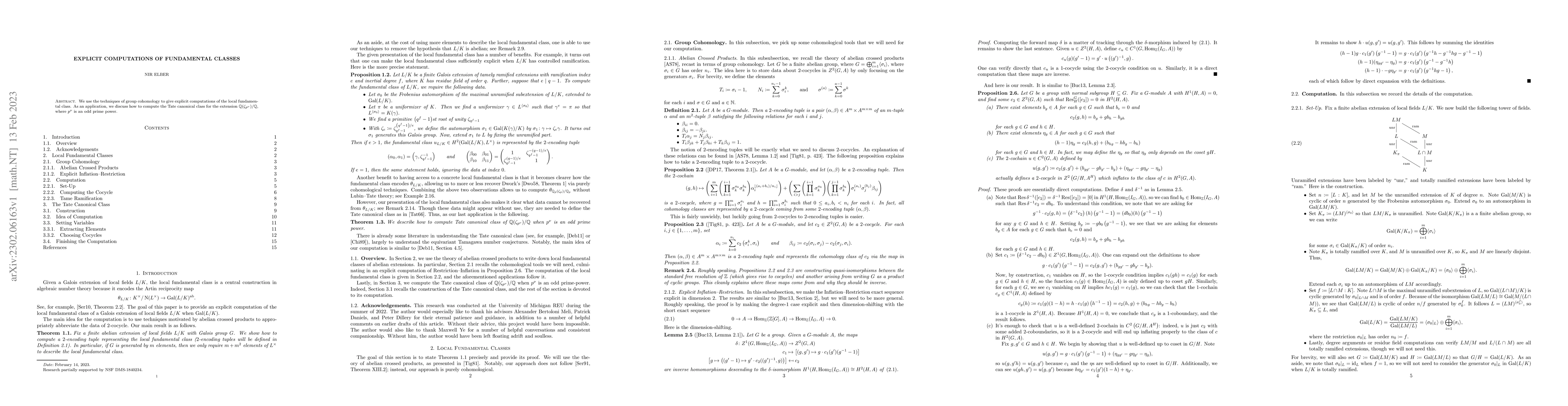 Thumbnail for Explicit Computations of Fundamental Classes