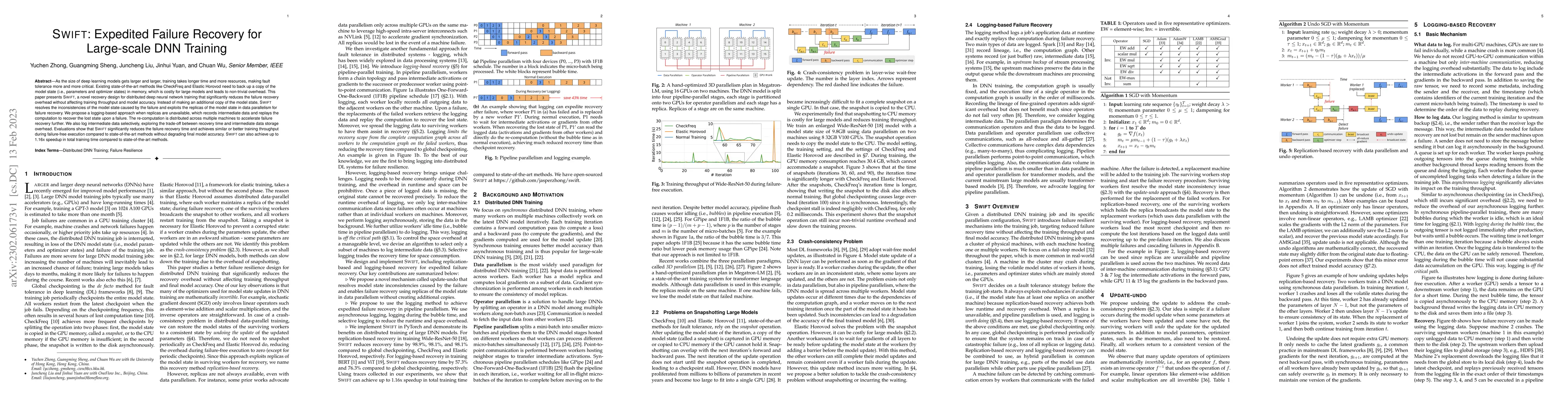 Thumbnail for SWIFT: Expedited Failure Recovery for Large-scale DNN Training
