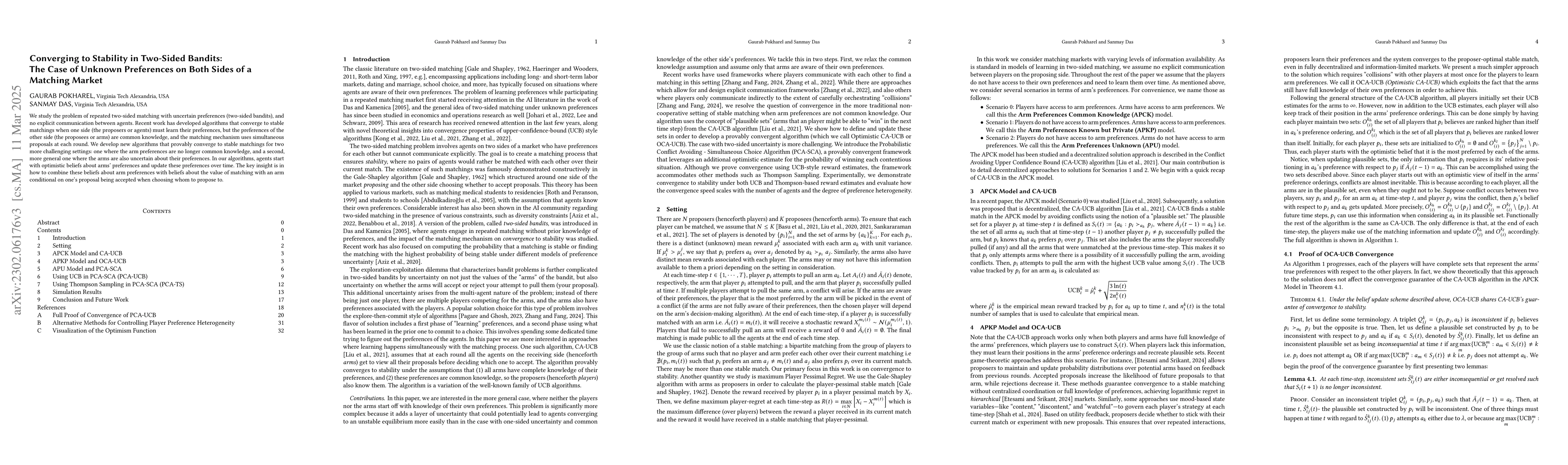 Thumbnail for Converging to Stability in Two-Sided Bandits: The Case of Unknown
  Preferences on Both Sides of a Matching Market