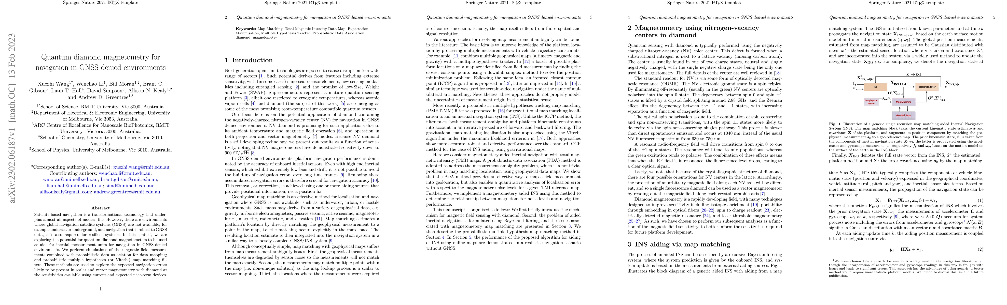 Thumbnail for Quantum diamond magnetometry for navigation in GNSS denied environments