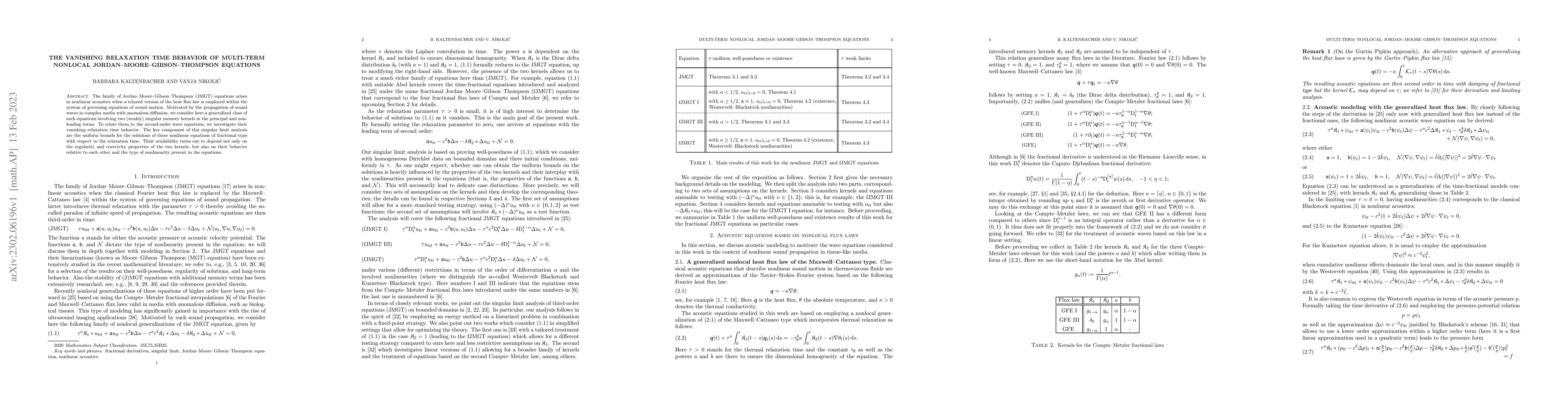 Thumbnail for The vanishing relaxation time behavior of multi-term nonlocal
  Jordan-Moore-Gibson-Thompson equations