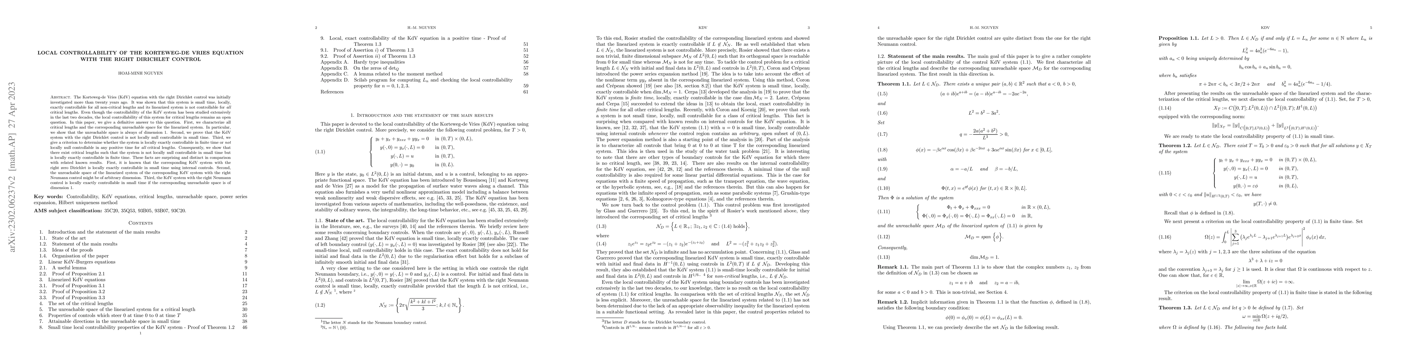 Thumbnail for Local controllability of the Korteweg-de Vries equation with the right
  Dirichlet control