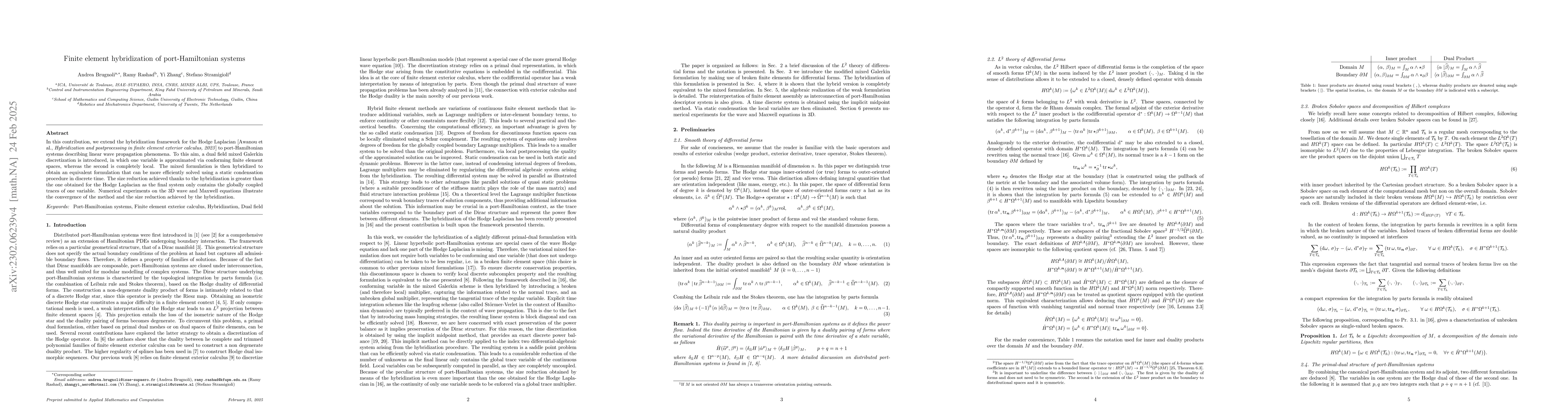Thumbnail for Finite element hybridization of port-Hamiltonian systems