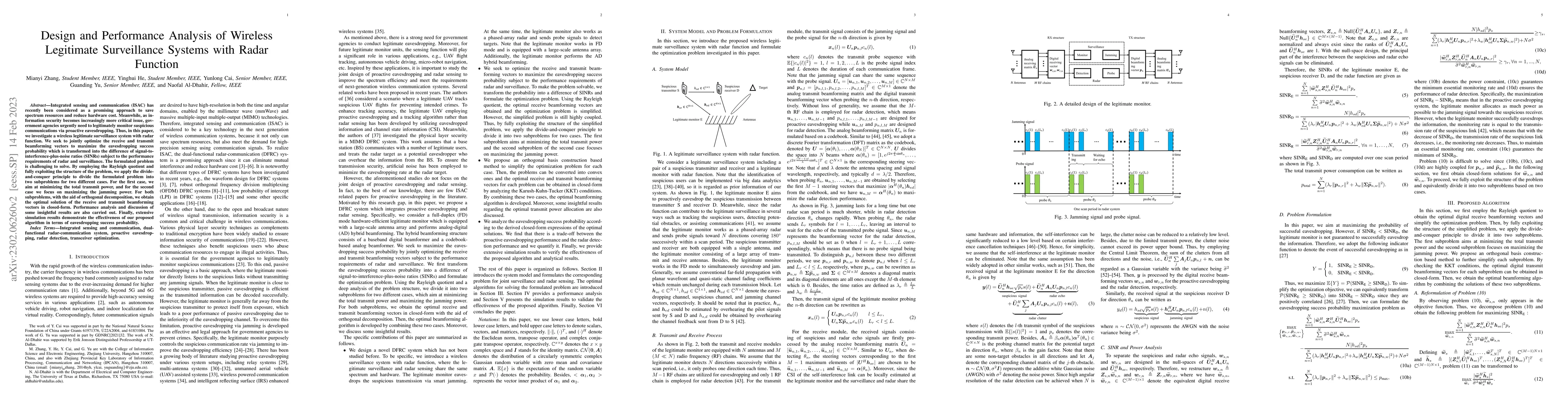 Thumbnail for Design and Performance Analysis of Wireless Legitimate Surveillance
  Systems with Radar Function