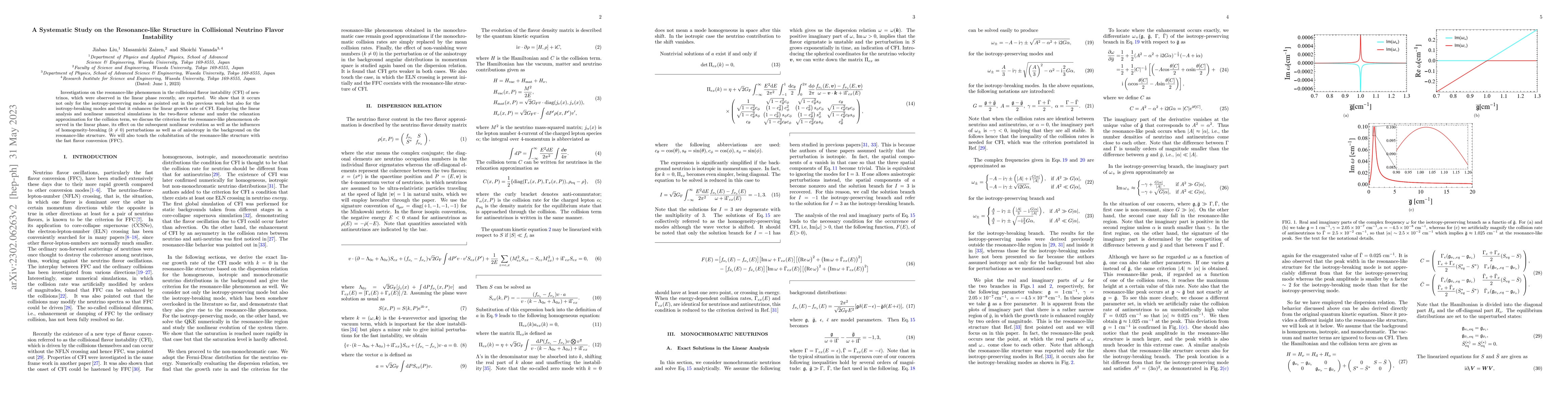 Thumbnail for A Systematic Study on the Resonance in Collisional Neutrino Flavor
  Instability