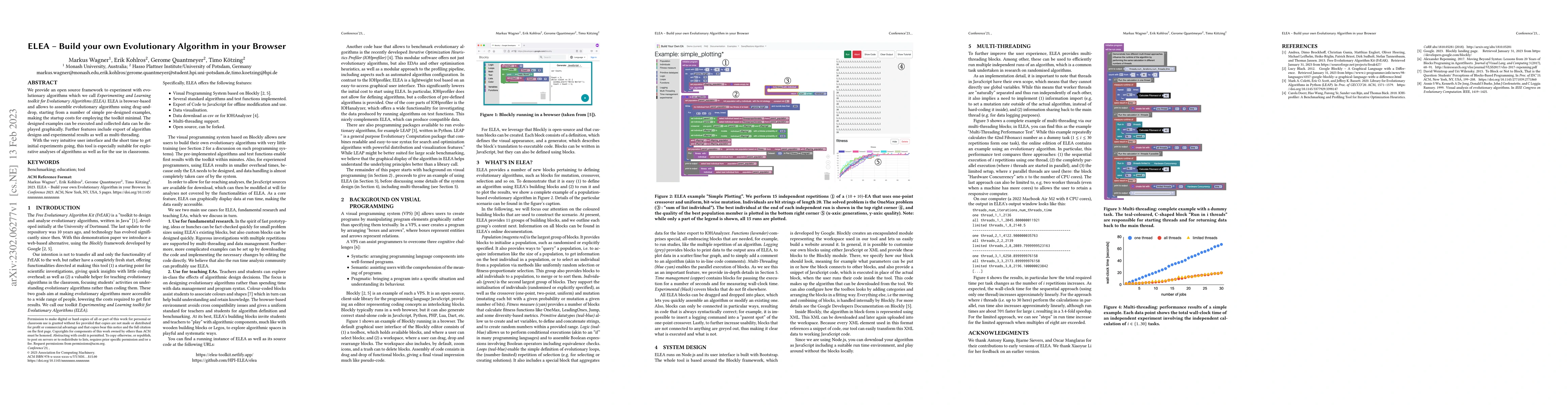Thumbnail for ELEA -- Build your own Evolutionary Algorithm in your Browser