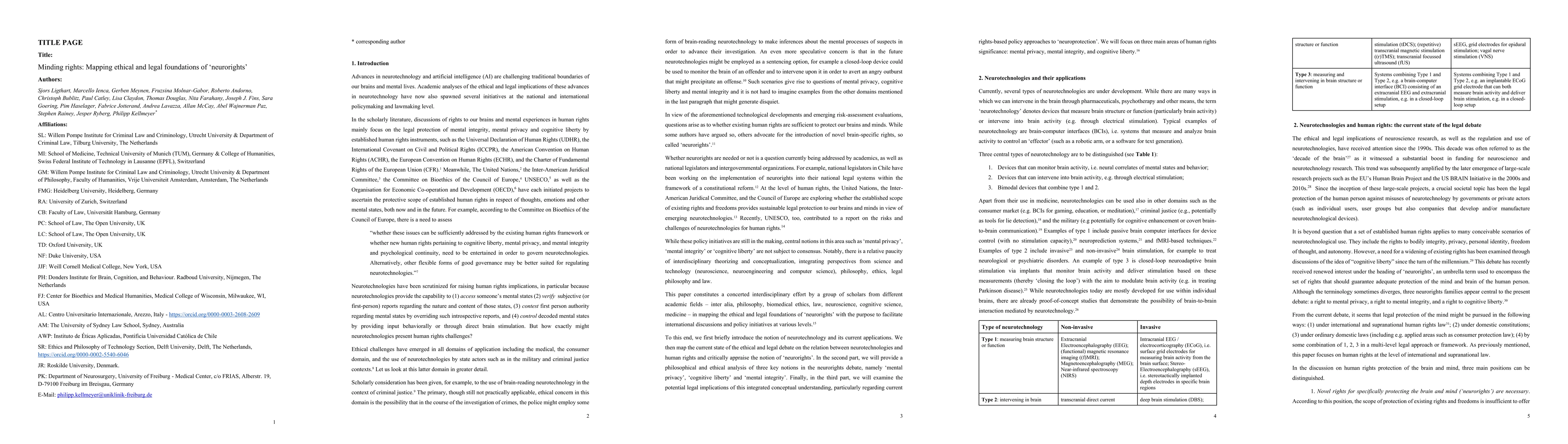 Thumbnail for Minding rights: Mapping ethical and legal foundations of 'neurorights'