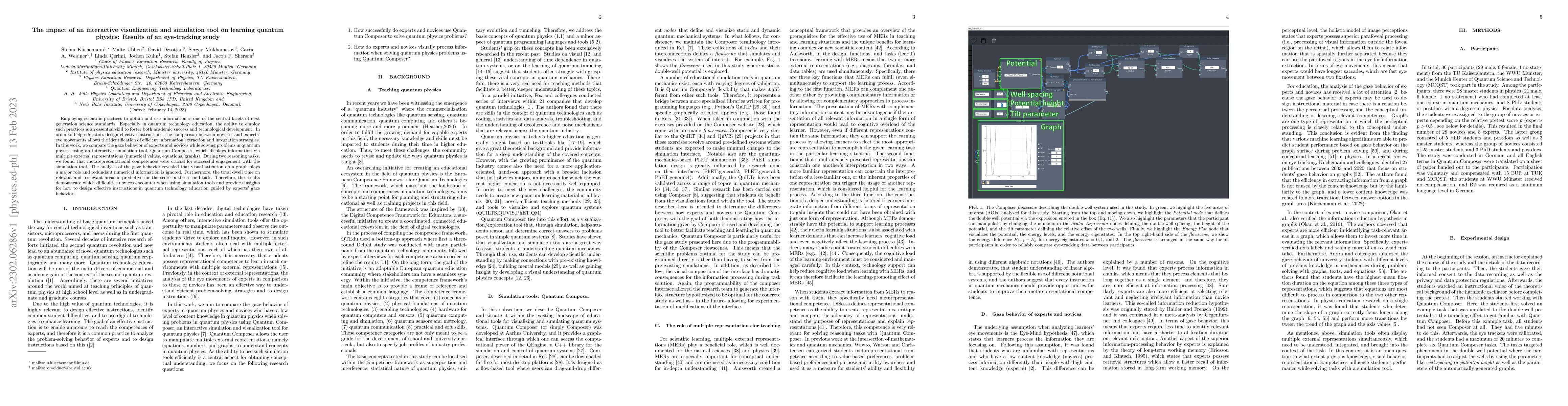 Thumbnail for The impact of an interactive visualization and simulation tool on
  learning quantum physics: Results of an eye-tracking study