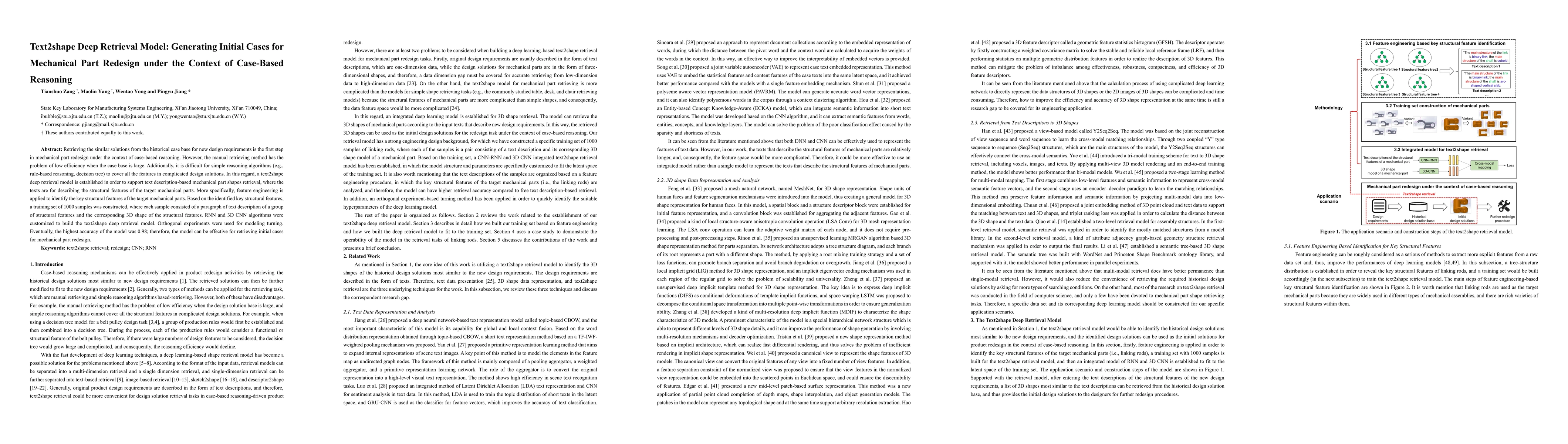 Thumbnail for Text2shape Deep Retrieval Model: Generating Initial Cases for Mechanical
  Part Redesign under the Context of Case-Based Reasoning