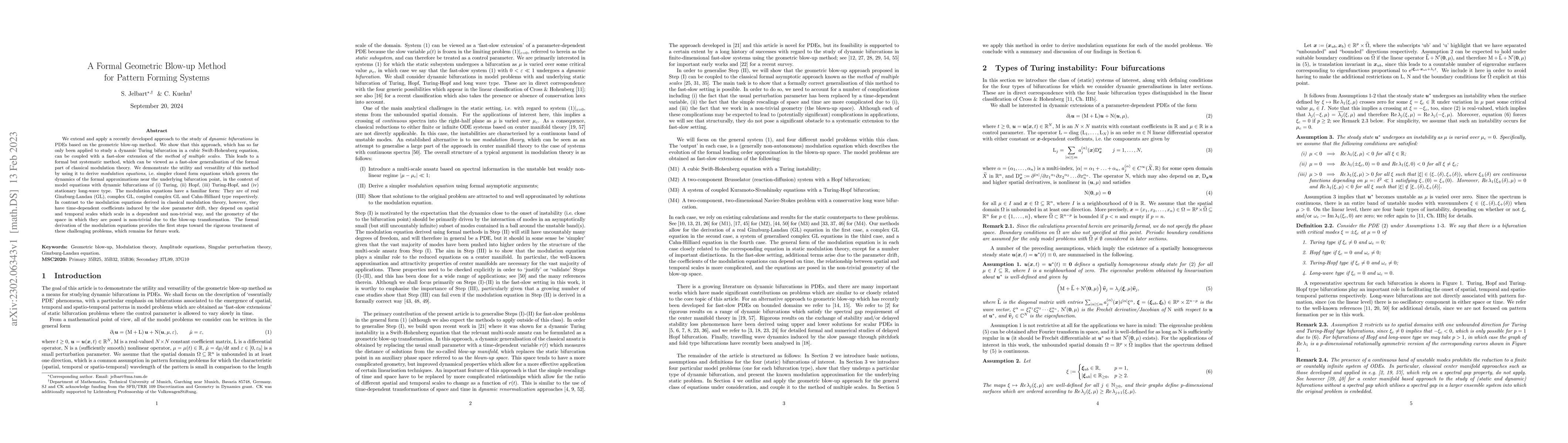 Thumbnail for A Formal Geometric Blow-up Method for Pattern Forming Systems