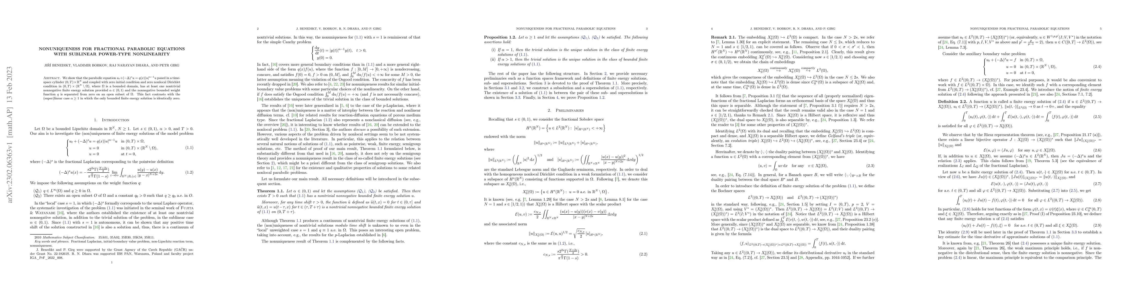 Thumbnail for Nonuniqueness for fractional parabolic equations with sublinear
  power-type nonlinearity