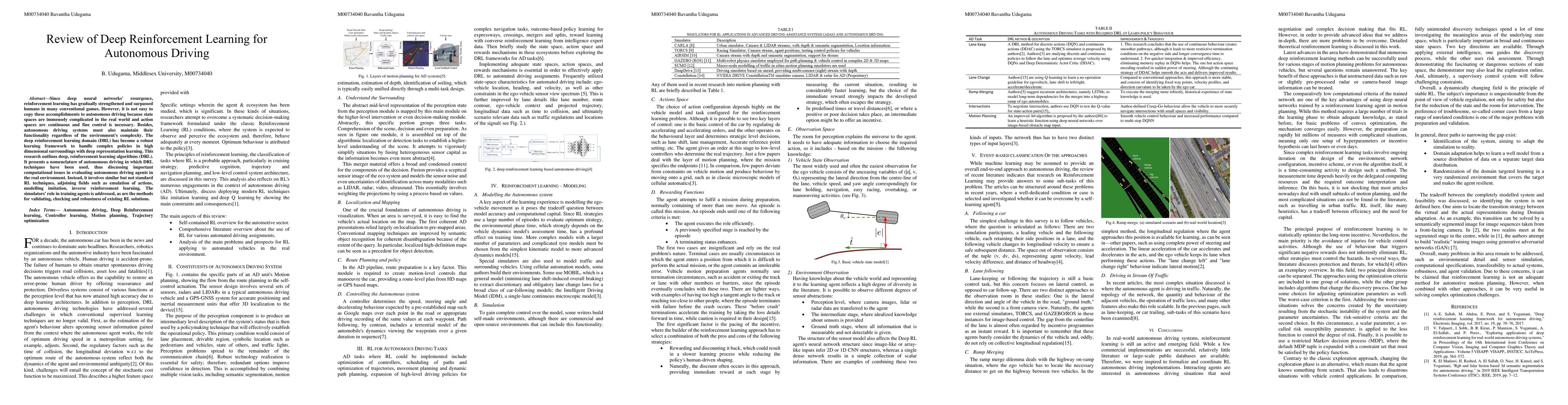 Thumbnail for Review of Deep Reinforcement Learning for Autonomous Driving