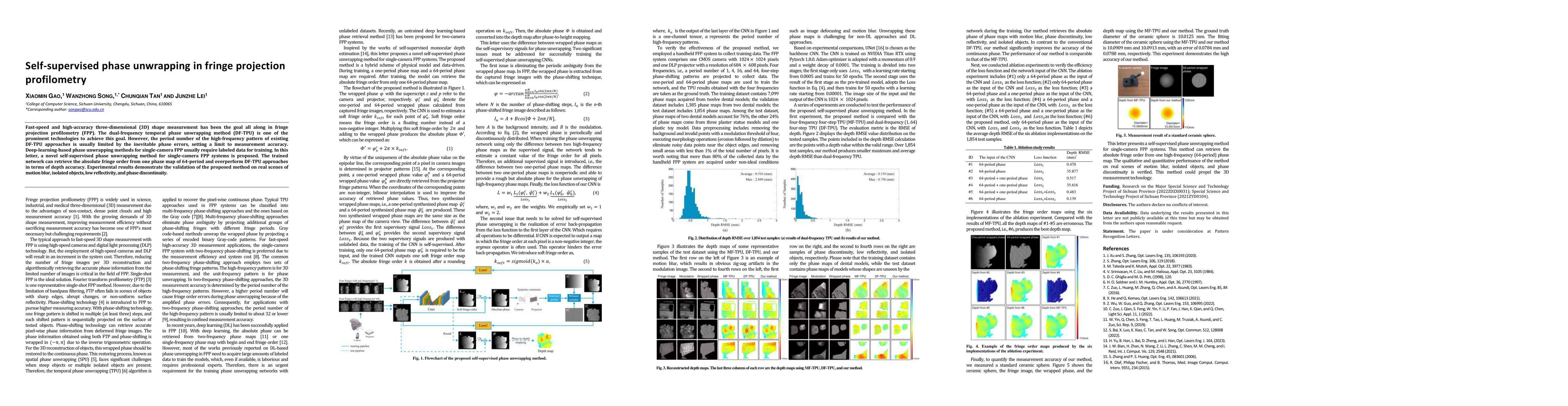 Thumbnail for Self-supervised phase unwrapping in fringe projection profilometry
