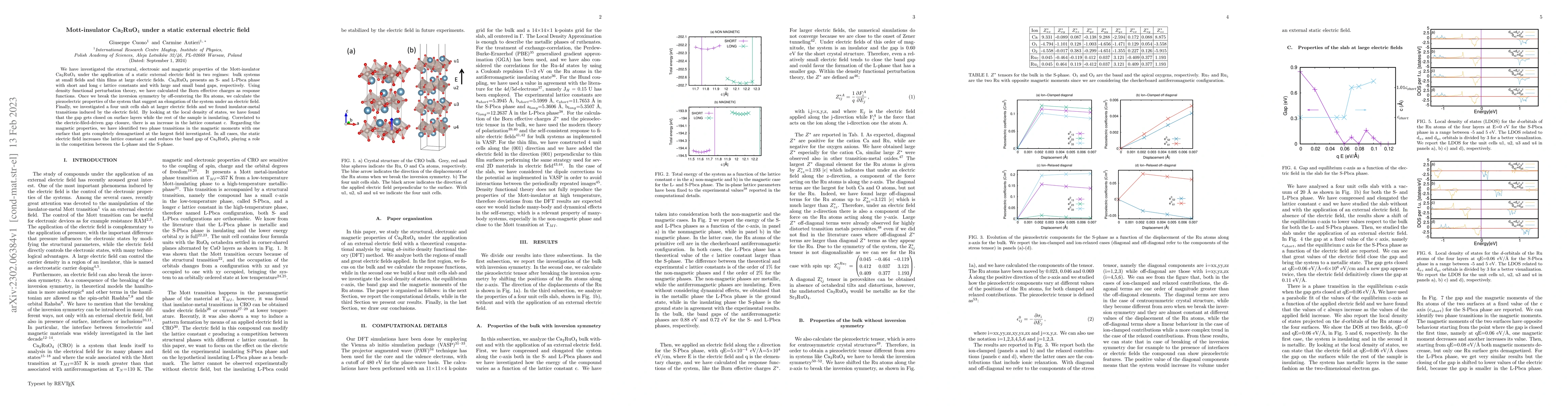 Thumbnail for Mott-Insulator Ca2RuO4 under a static external electric field