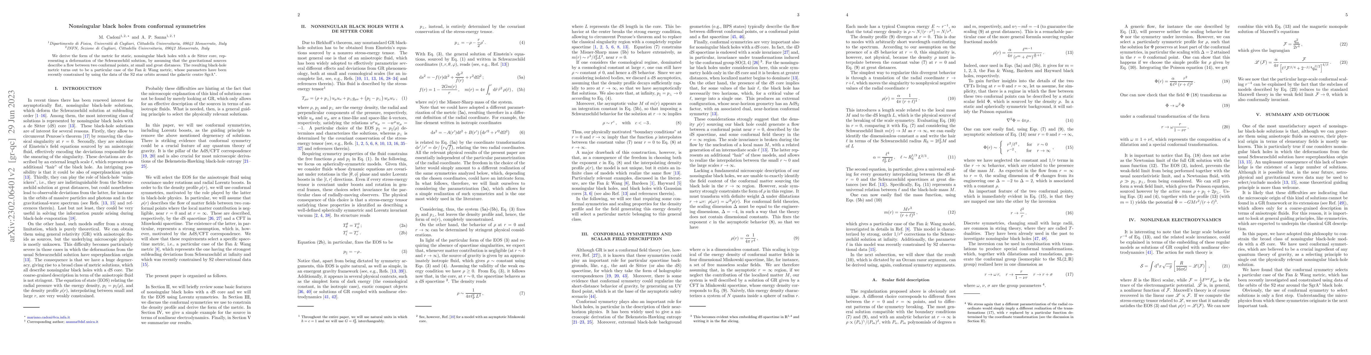 Thumbnail for Nonsingular black holes from conformal symmetries