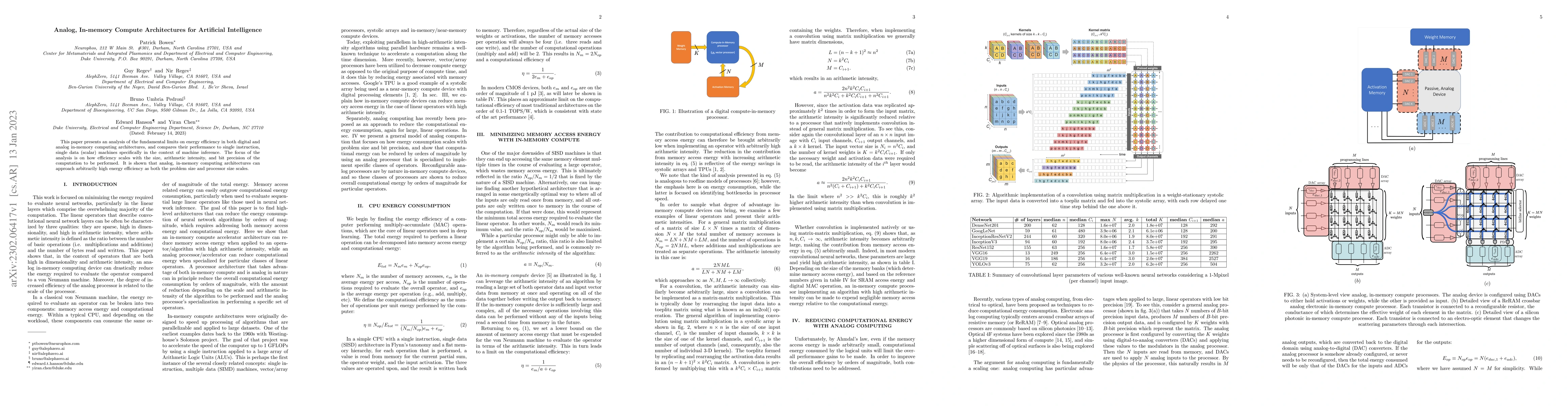 Thumbnail for Analog, In-memory Compute Architectures for Artificial Intelligence