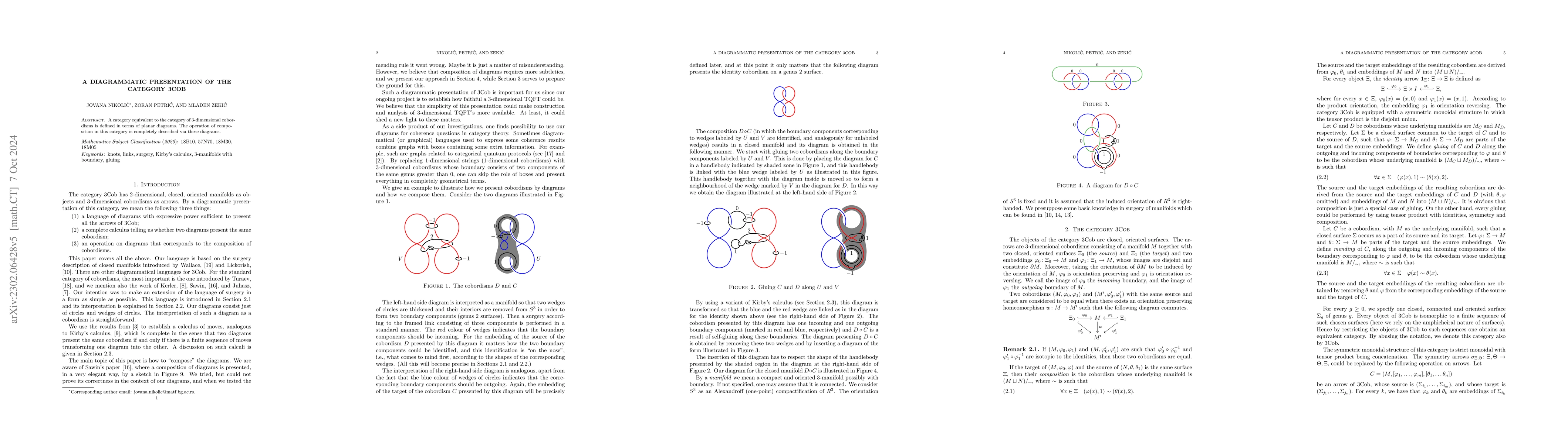 Thumbnail for A diagrammatic presentation of the category 3Cob