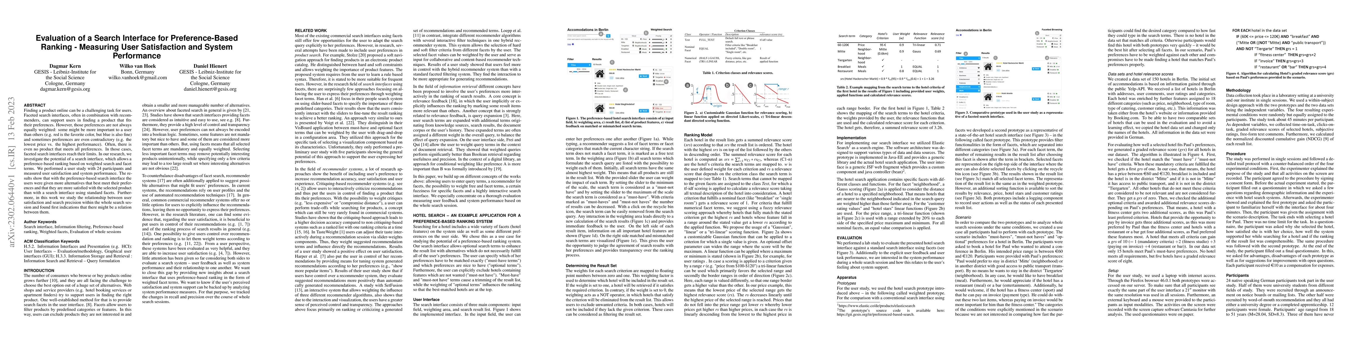 Thumbnail for Evaluation of a Search Interface for Preference-Based Ranking --
  Measuring User Satisfaction and System Performance
