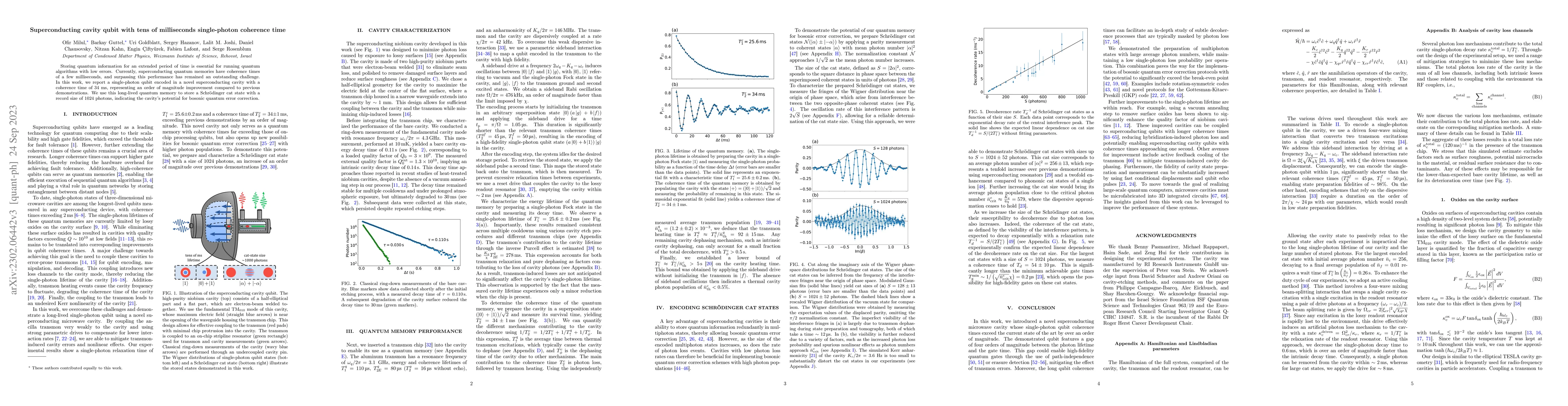 Thumbnail for Superconducting cavity qubit with tens of milliseconds single-photon
  coherence time