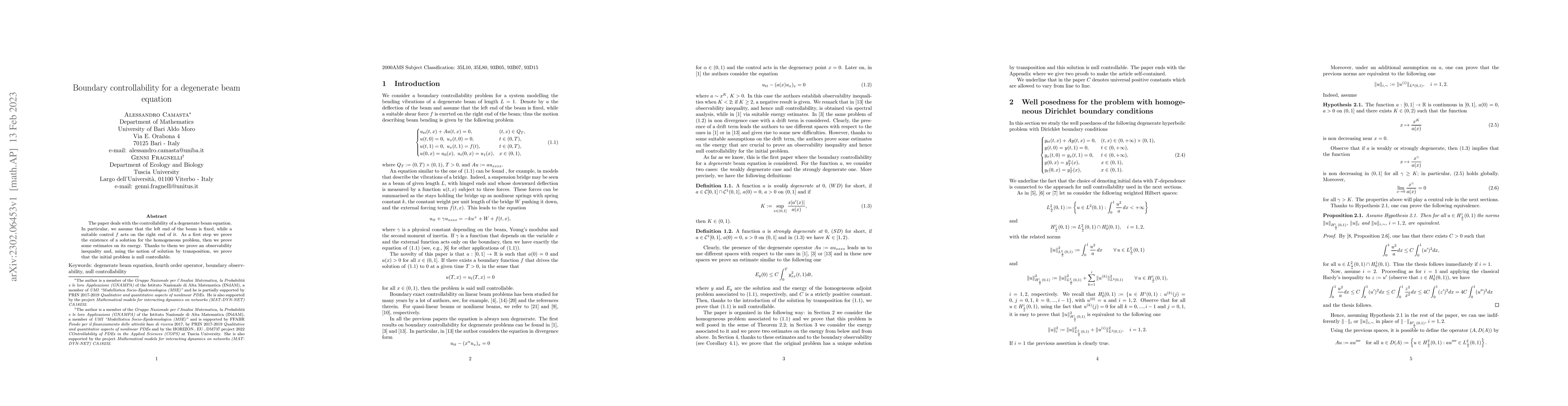 Thumbnail for Boundary controllability for a degenerate beam equation
