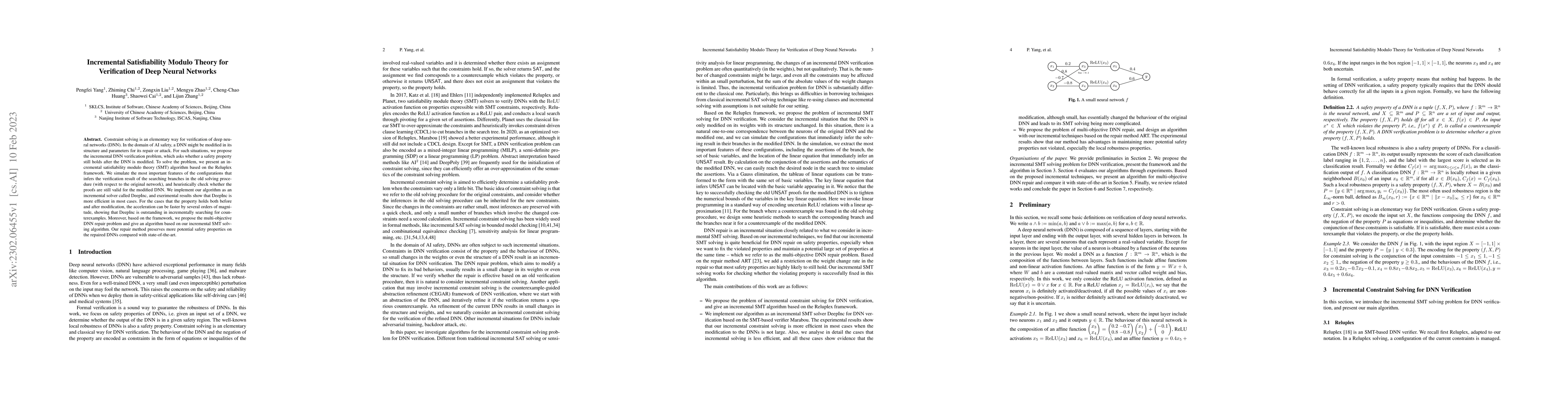 Thumbnail for Incremental Satisfiability Modulo Theory for Verification of Deep Neural
  Networks