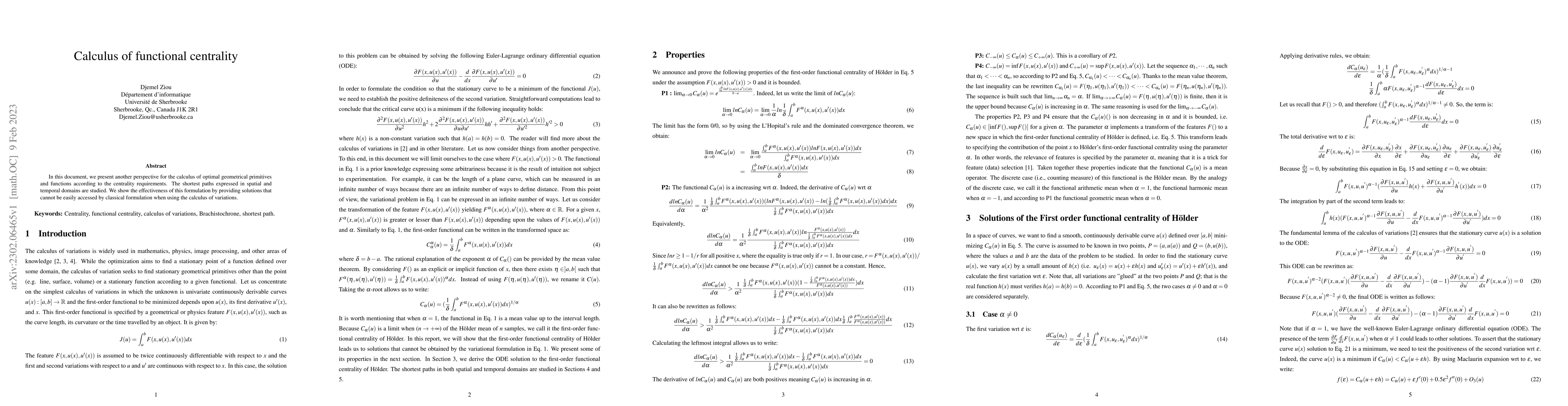 Thumbnail for Calculus of functional centrality