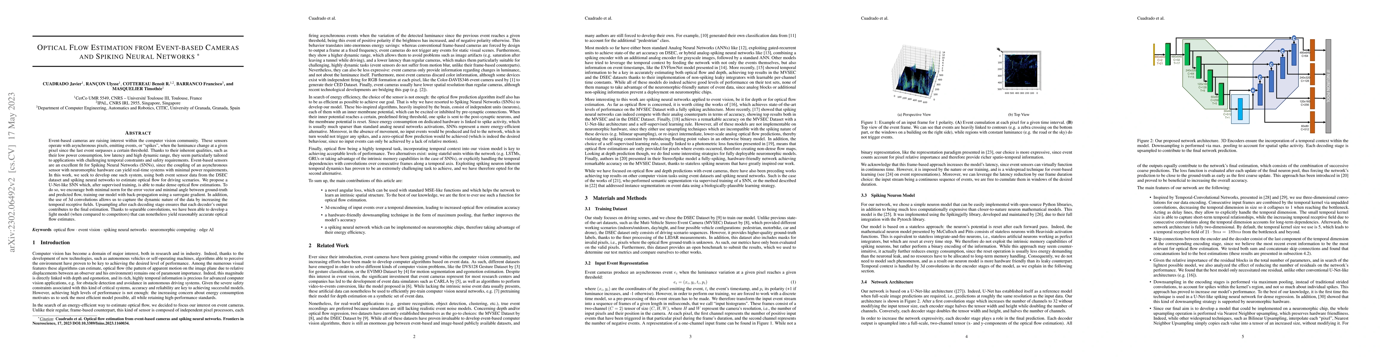 Thumbnail for Optical flow estimation from event-based cameras and spiking neural
  networks