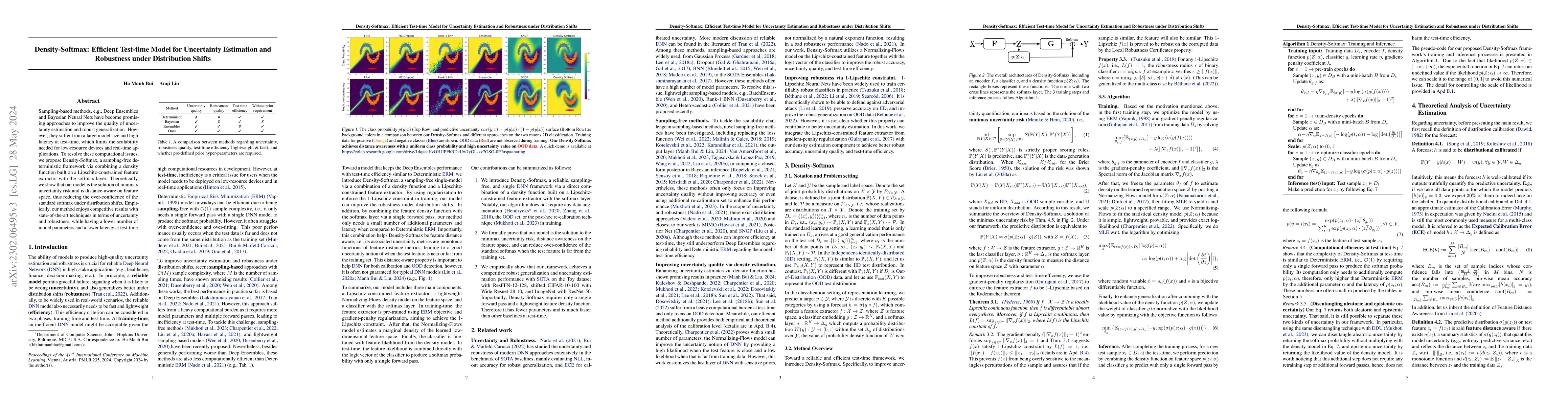 Thumbnail for Density-Softmax: Efficient Test-time Model for Uncertainty Estimation
  and Robustness under Distribution Shifts