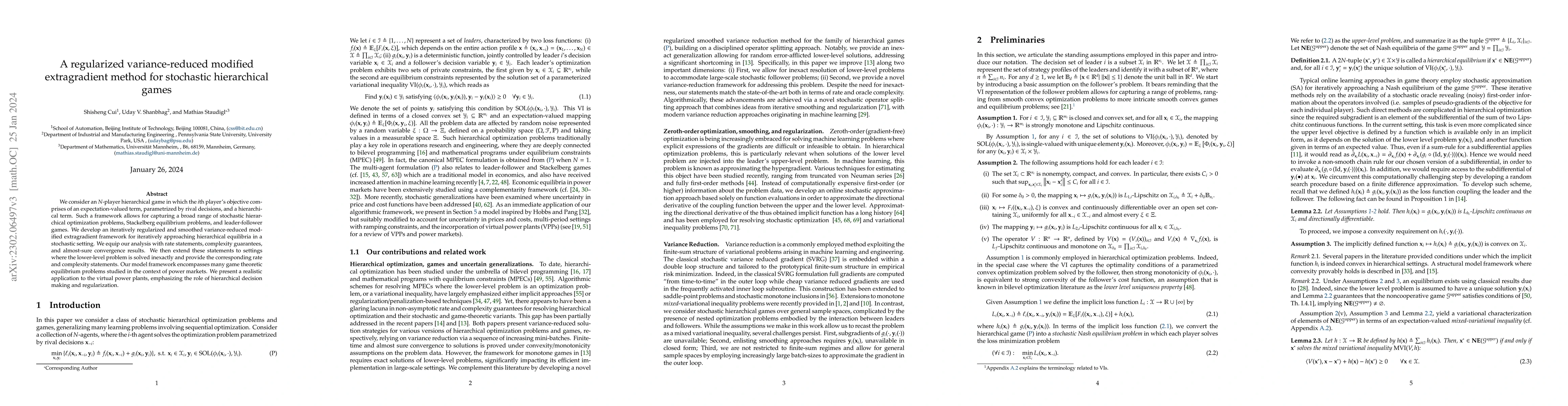 Thumbnail for A regularized variance-reduced modified extragradient method for
  stochastic hierarchical games