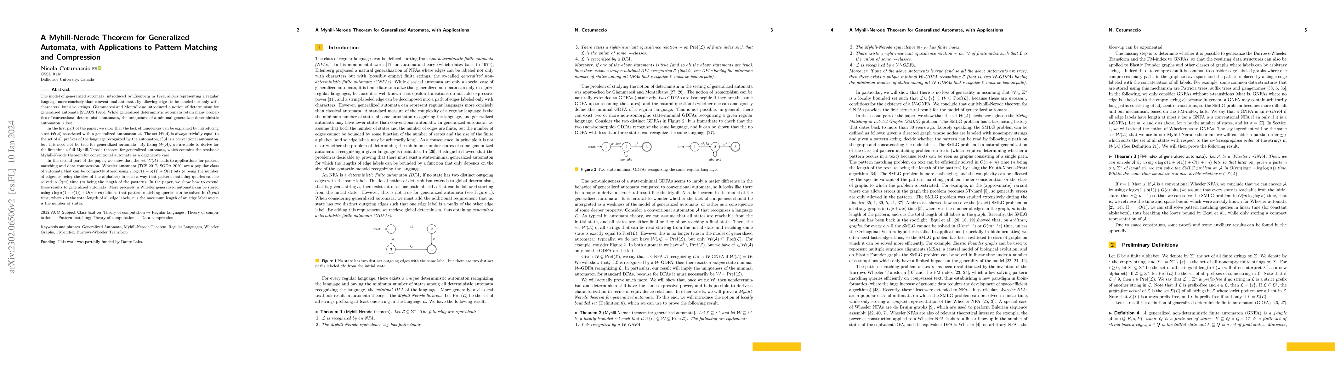 Thumbnail for A Myhill-Nerode Theorem for Generalized Automata, with Applications to
  Pattern Matching and Compression