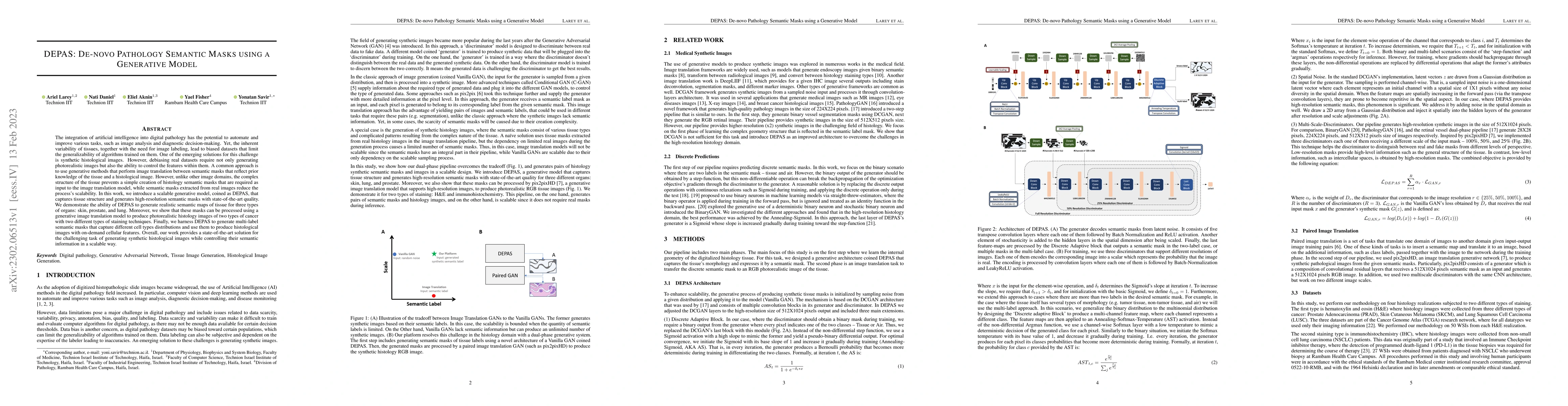 Thumbnail for DEPAS: De-novo Pathology Semantic Masks using a Generative Model