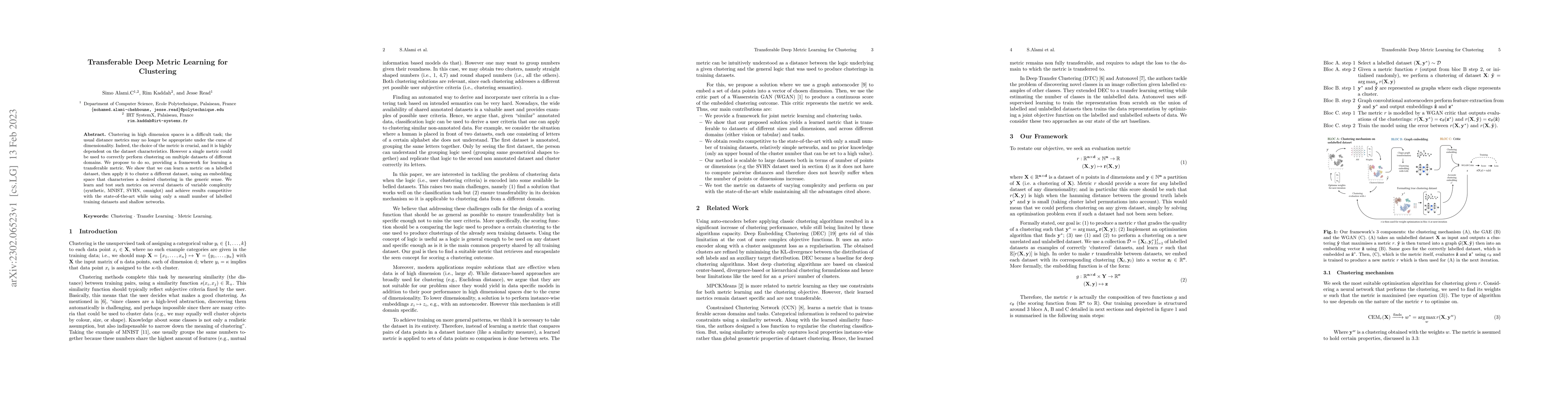Thumbnail for Transferable Deep Metric Learning for Clustering