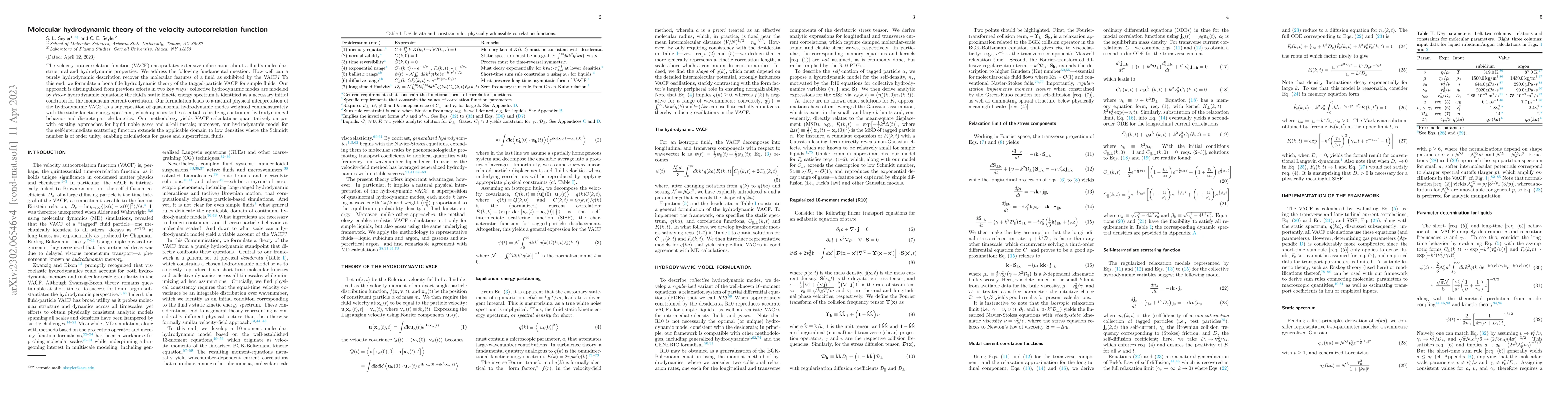 Thumbnail for Molecular hydrodynamic theory of the velocity autocorrelation function