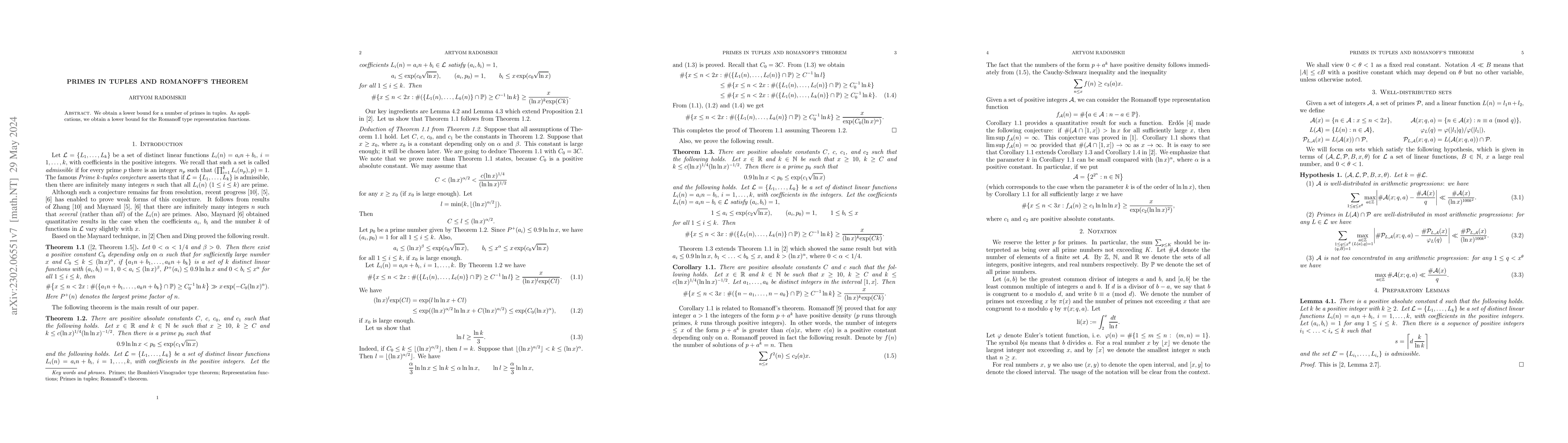 Thumbnail for Primes in tuples and Romanoff's theorem