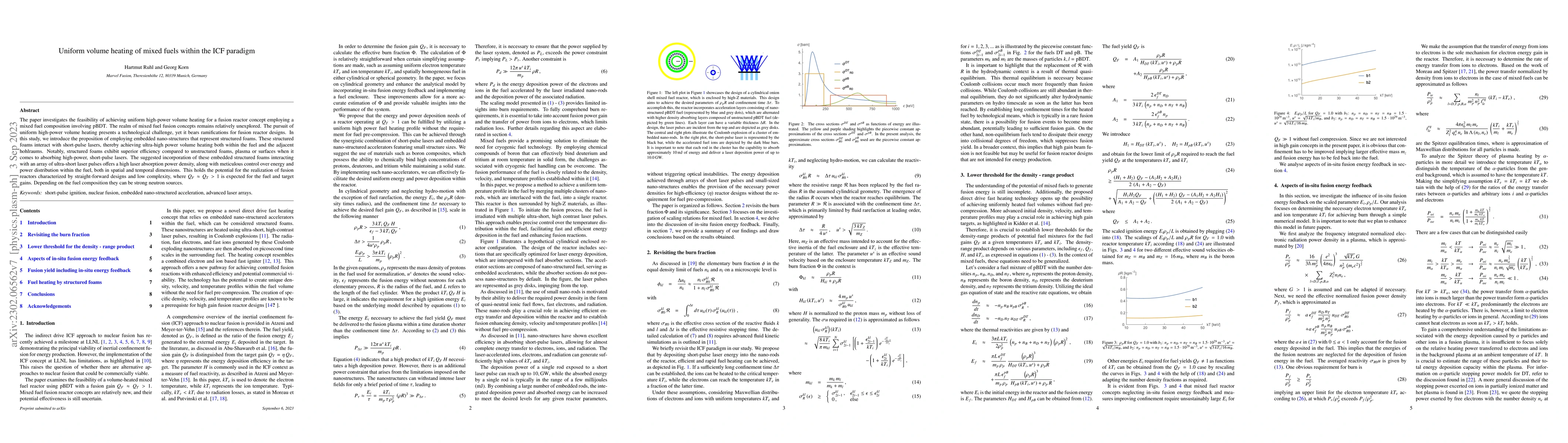 Thumbnail for Uniform volume heating of mixed fuels within the ICF paradigm
